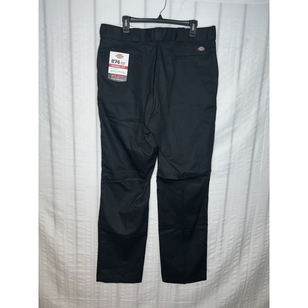 Dickies 874 Work Pants Men's 48x30 Black Original Fit Flex Resists Wrinkles